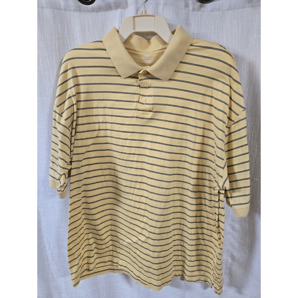 Dockers XL Golf Polo Short sleeves stripe 100% Cotton VGC